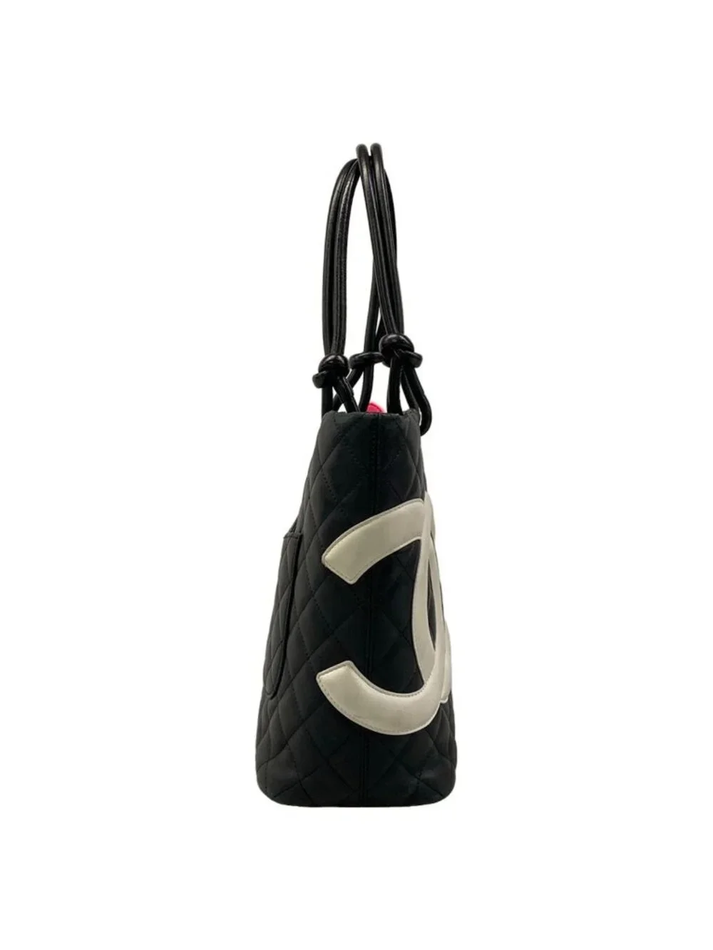 Chanel Tote Bag Cambon Line Black White Lambskin